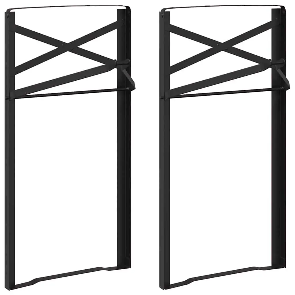Beer Table Leg 2 pcs Black 39 x 3 x 75 cm Powder-Coated Steel Indoor Outdoor