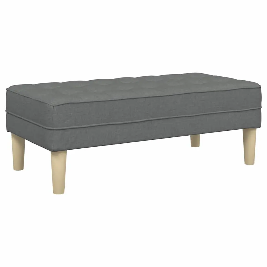 Bench with Cushion Dark Grey 113 x 57 x 39 cm Modern Ottoman Seating
