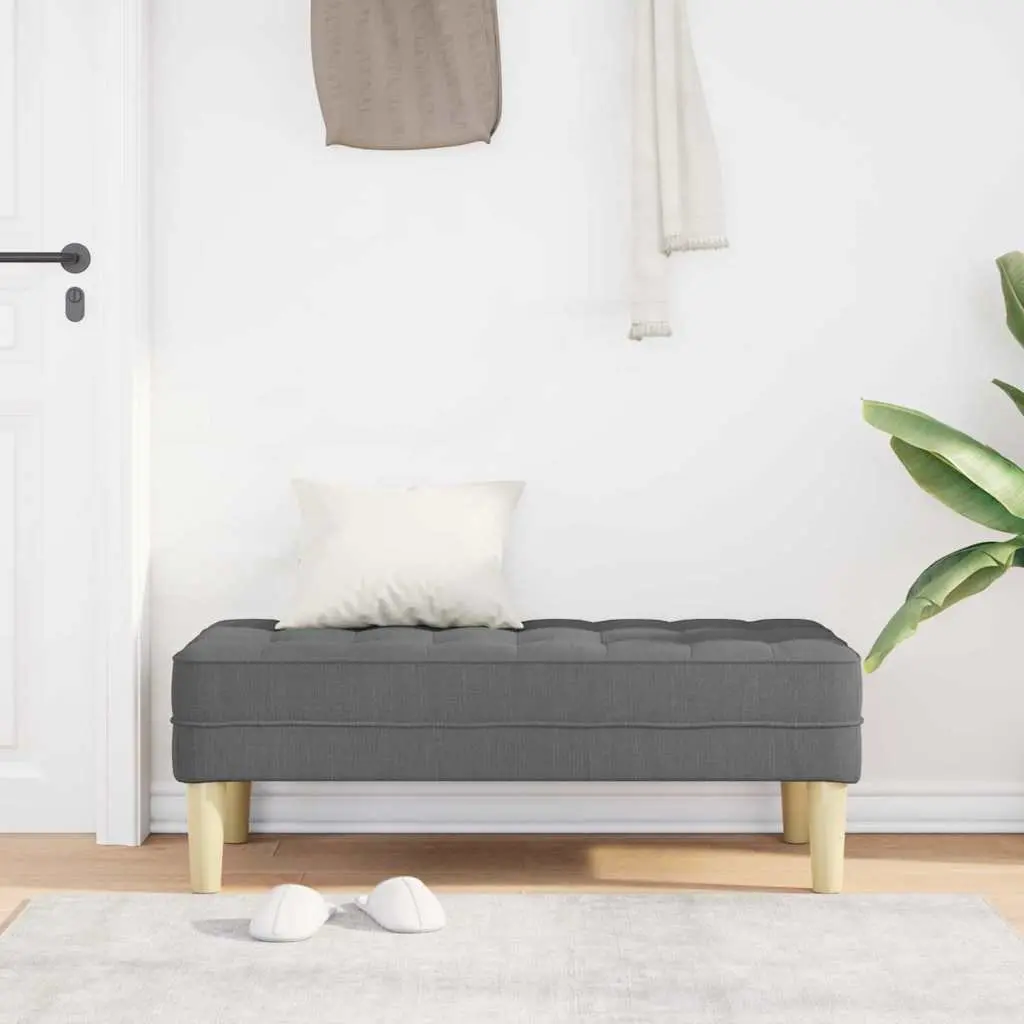 Bench with Cushion Dark Grey 113 x 57 x 39 cm Modern Ottoman Seating