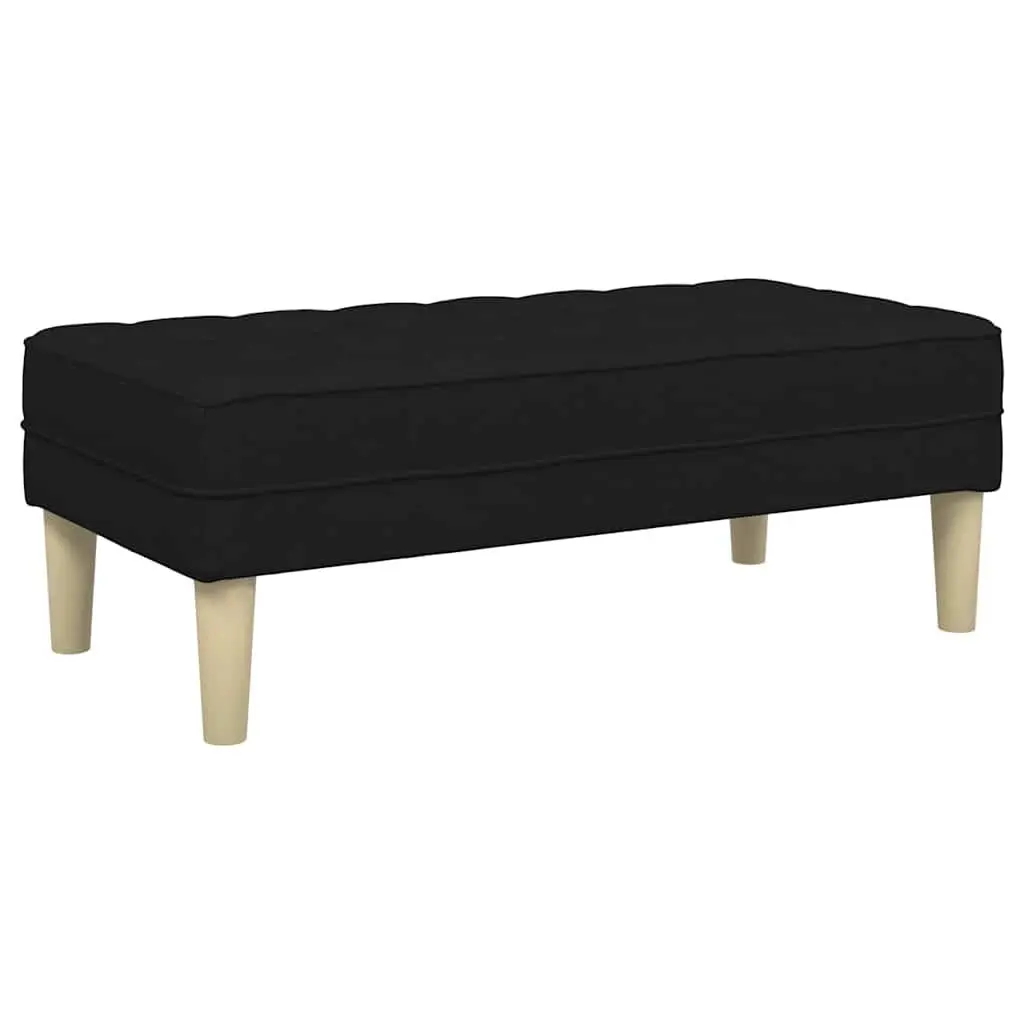 Bench Ottoman Black 113 x 57 x 39 cm Cushion Plywood Construction