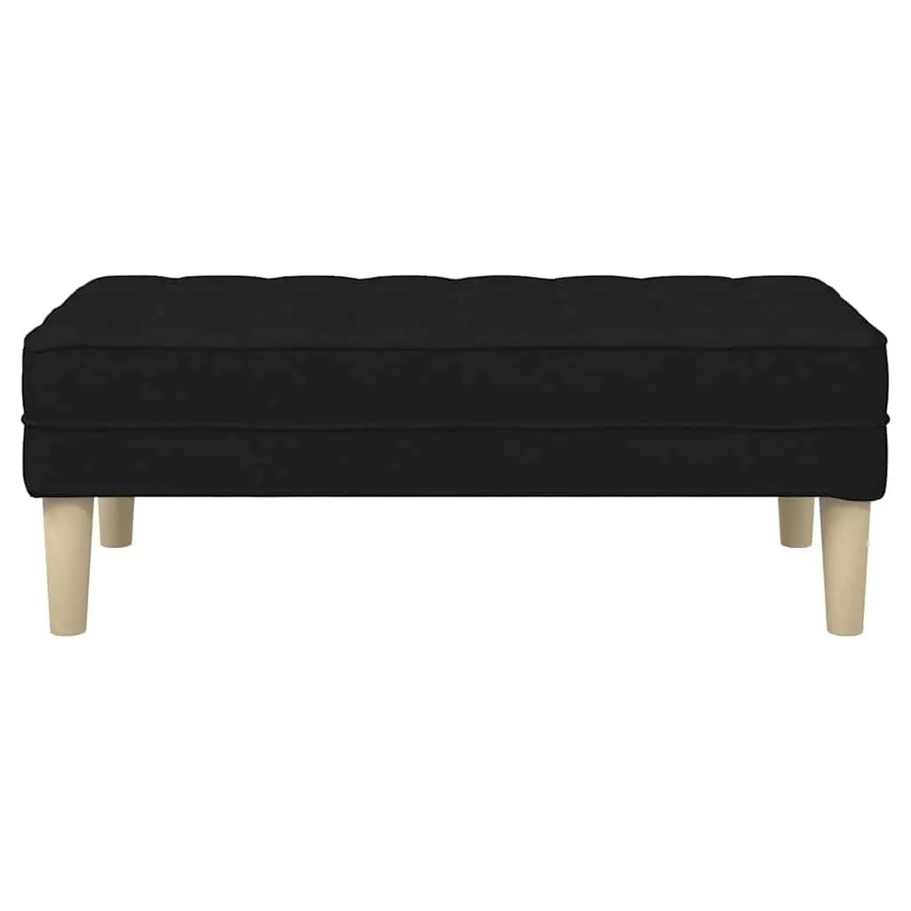 Bench Ottoman Black 113 x 57 x 39 cm Cushion Plywood Construction