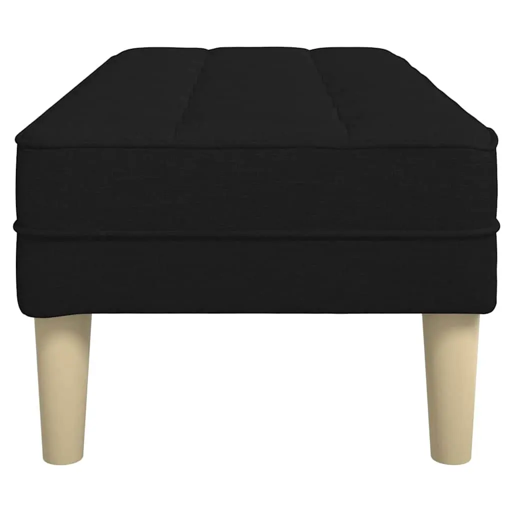 Bench Ottoman Black 113 x 57 x 39 cm Cushion Plywood Construction