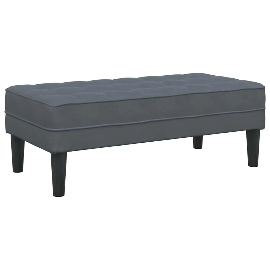 Bench Ottoman Dark Grey 113 x 57 x 39 cm Velvet Cushioned Seating