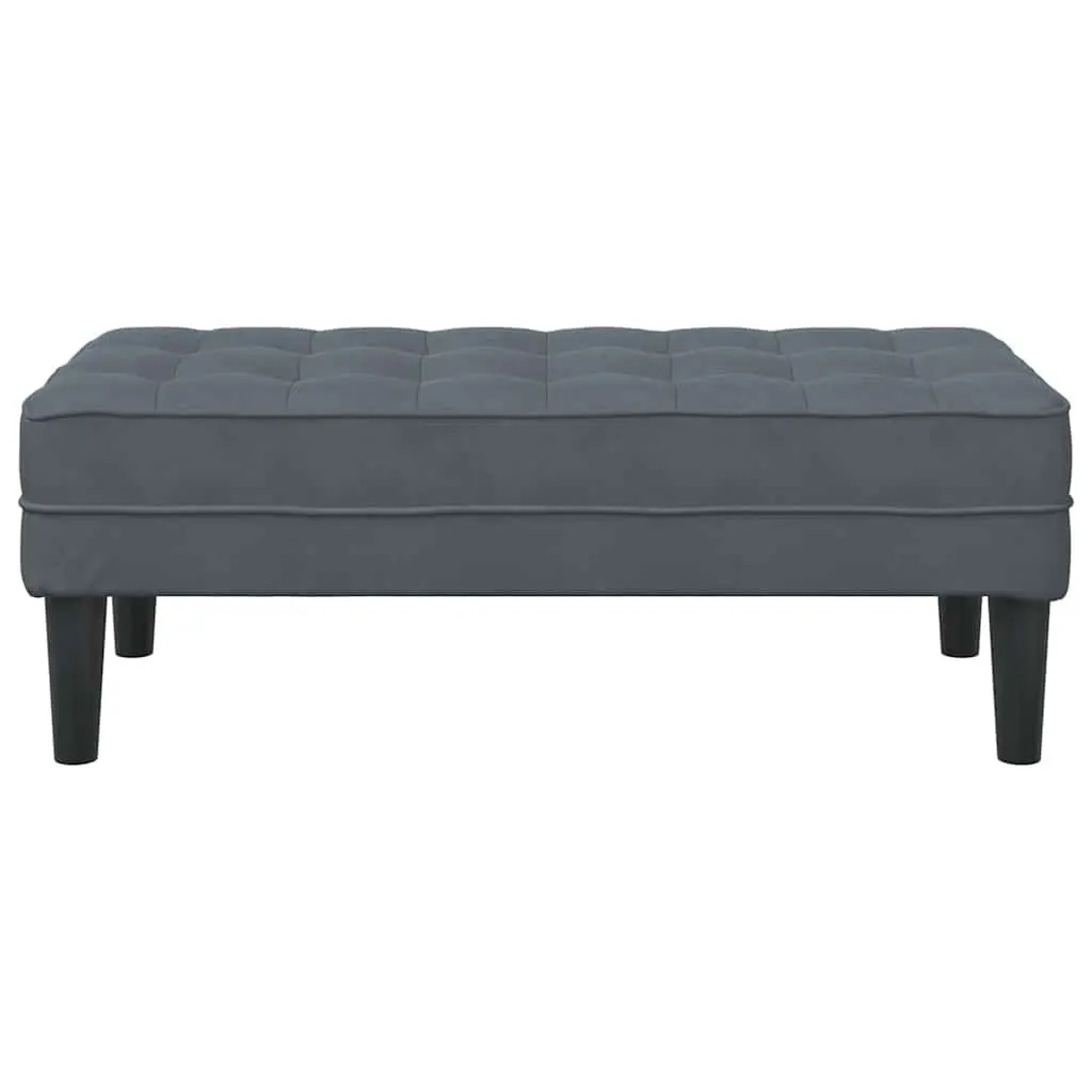 Bench Ottoman Dark Grey 113 x 57 x 39 cm Velvet Cushioned Seating