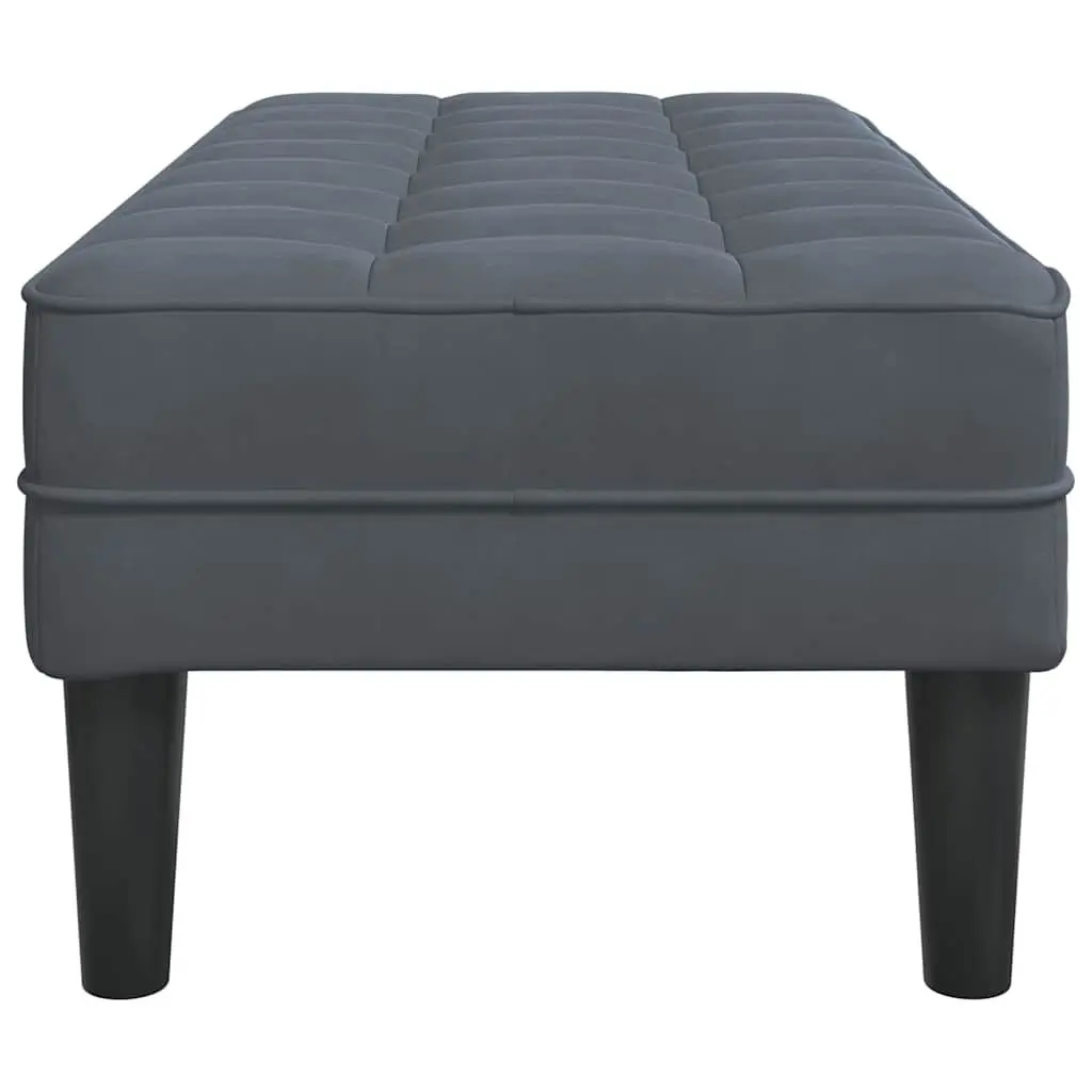 Bench Ottoman Dark Grey 113 x 57 x 39 cm Velvet Cushioned Seating