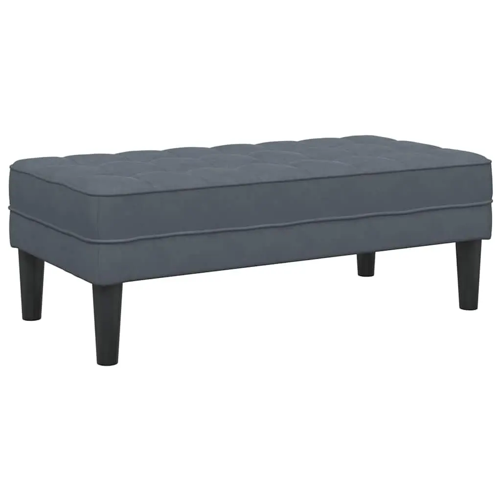 Bench Ottoman Dark Grey 113 x 57 x 39 cm Velvet Cushioned Seating