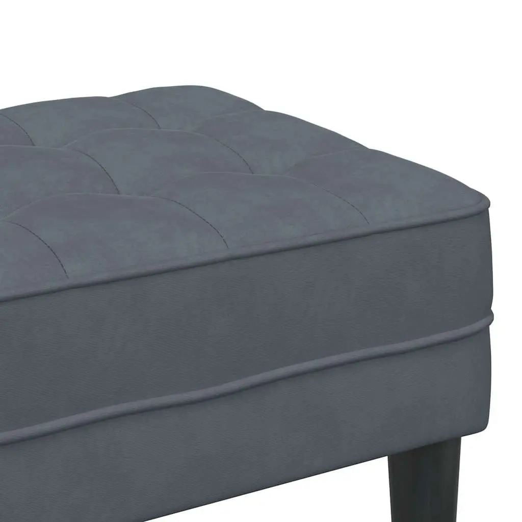 Bench Ottoman Dark Grey 113 x 57 x 39 cm Velvet Cushioned Seating