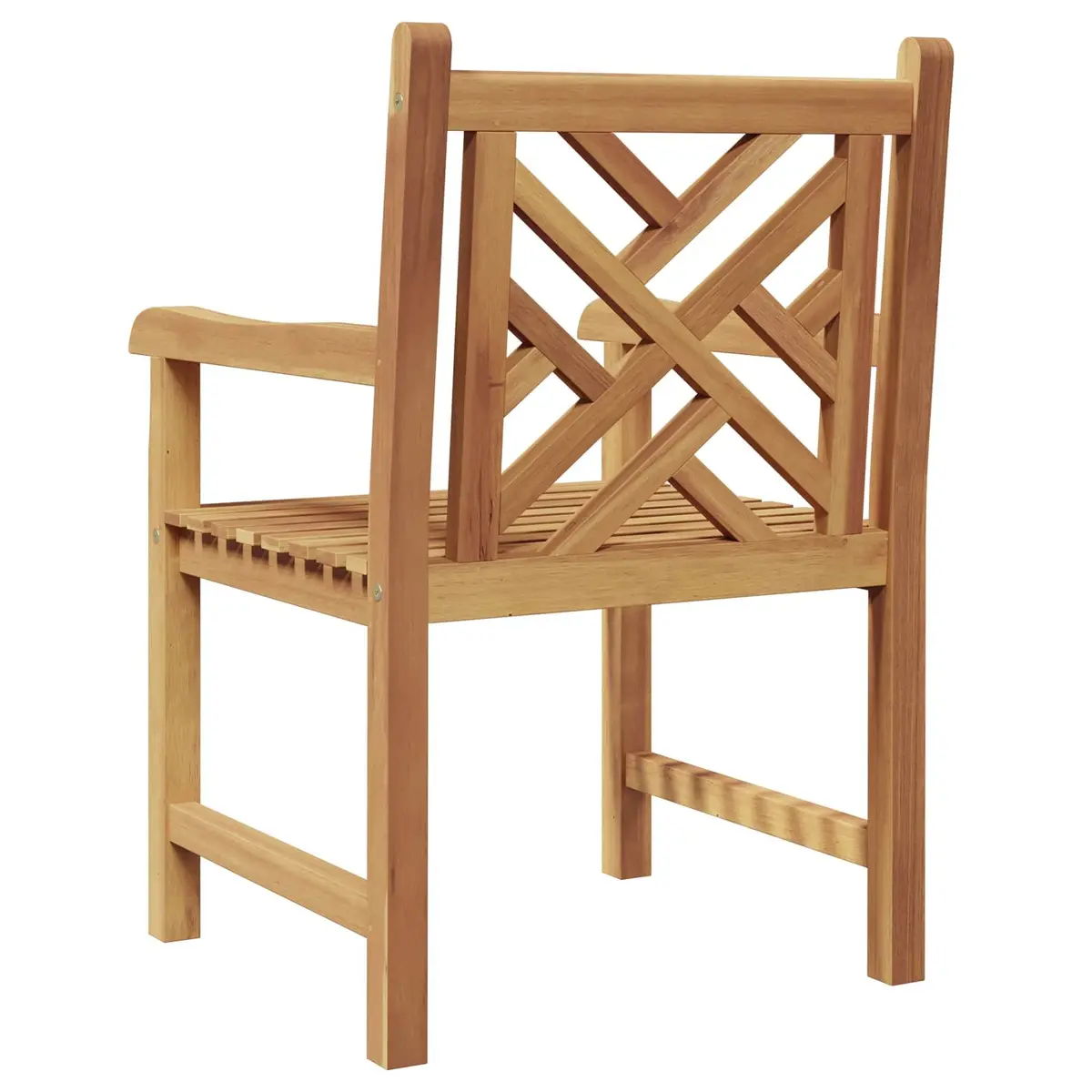 Outdoor Garden Chair 2 pcs Brown Solid Teak Wood Armchair Patio Seating Set