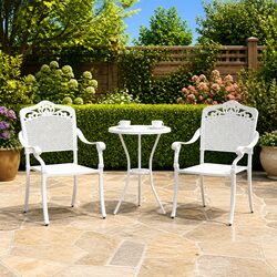 Chic Aluminium Outdoor Chair Set in Vintage White
