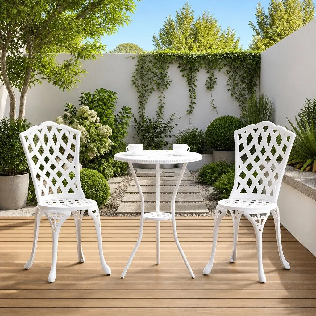 White Garden Chair Set for Outdoor Use