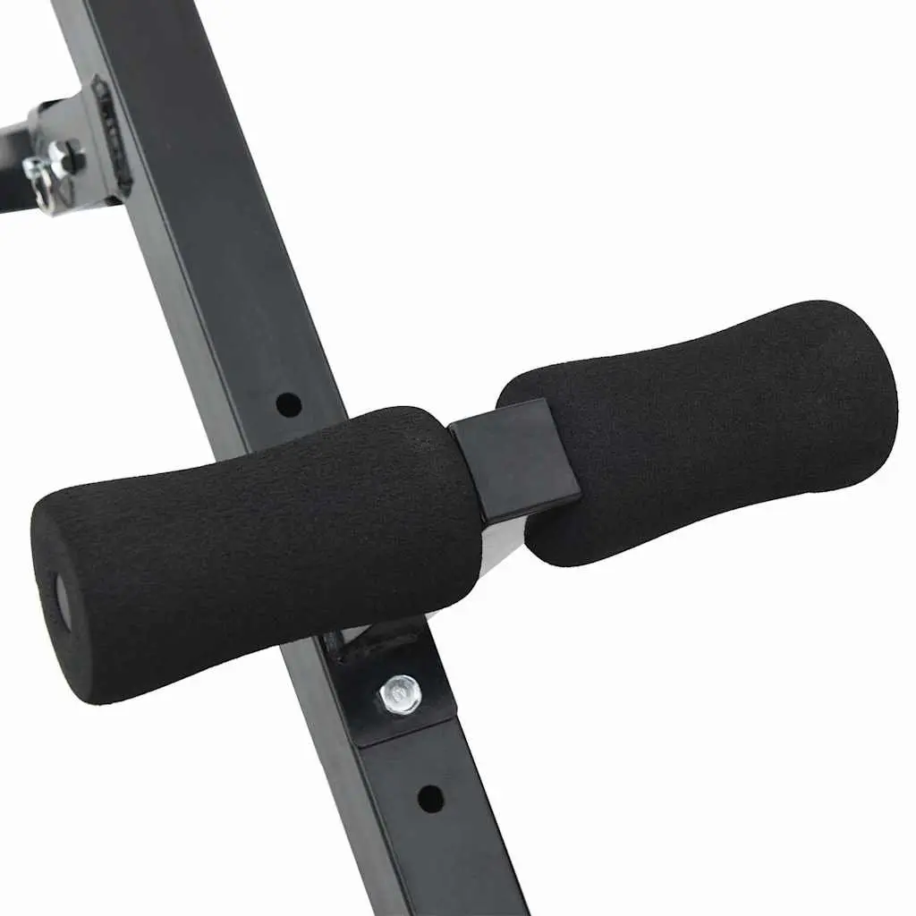 Hyperextension Bench Black Adjustable Foldable Manual Core Strength Training