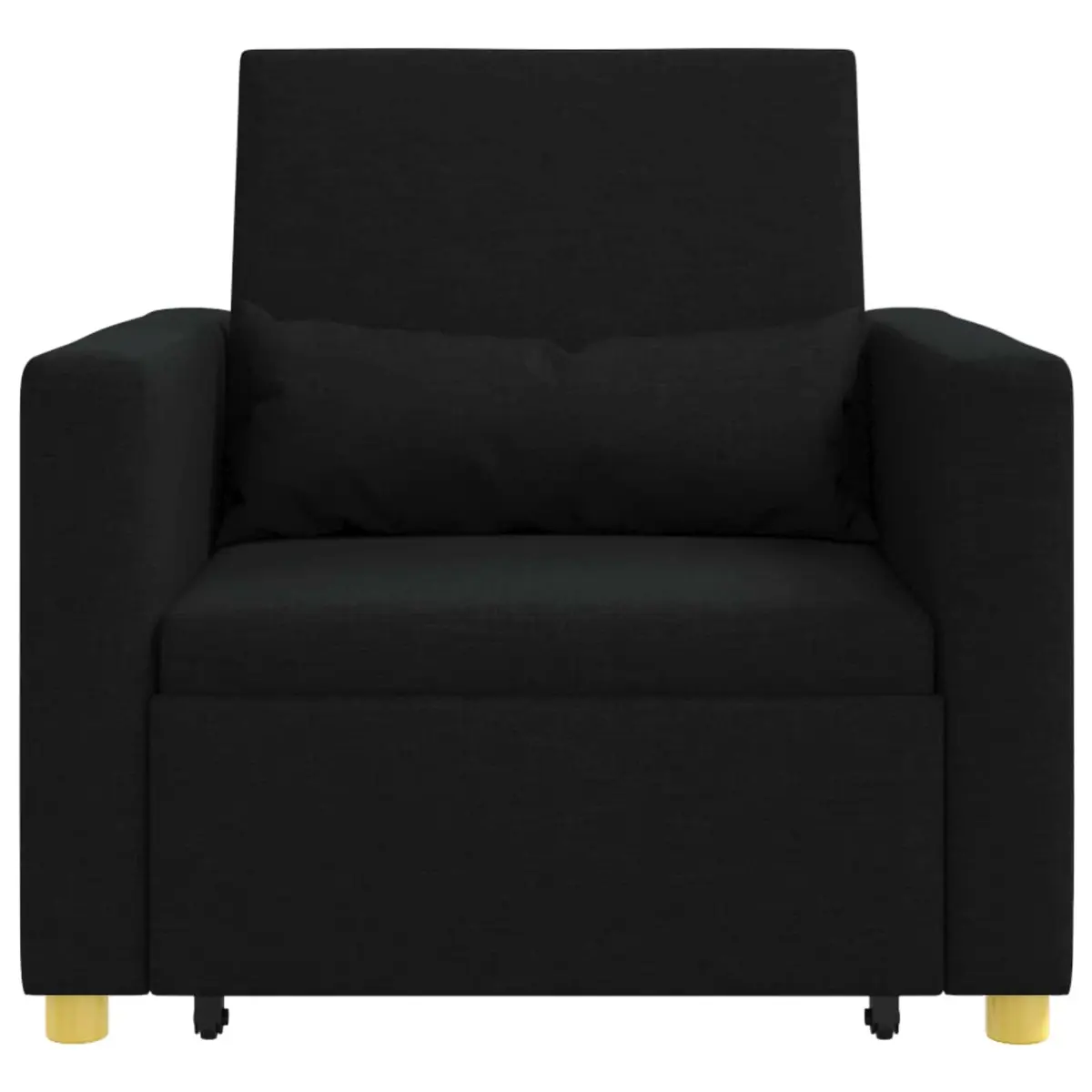 Single Sofa Bed Black 3-in-1 Convertible Armchair Lounge Recliner
