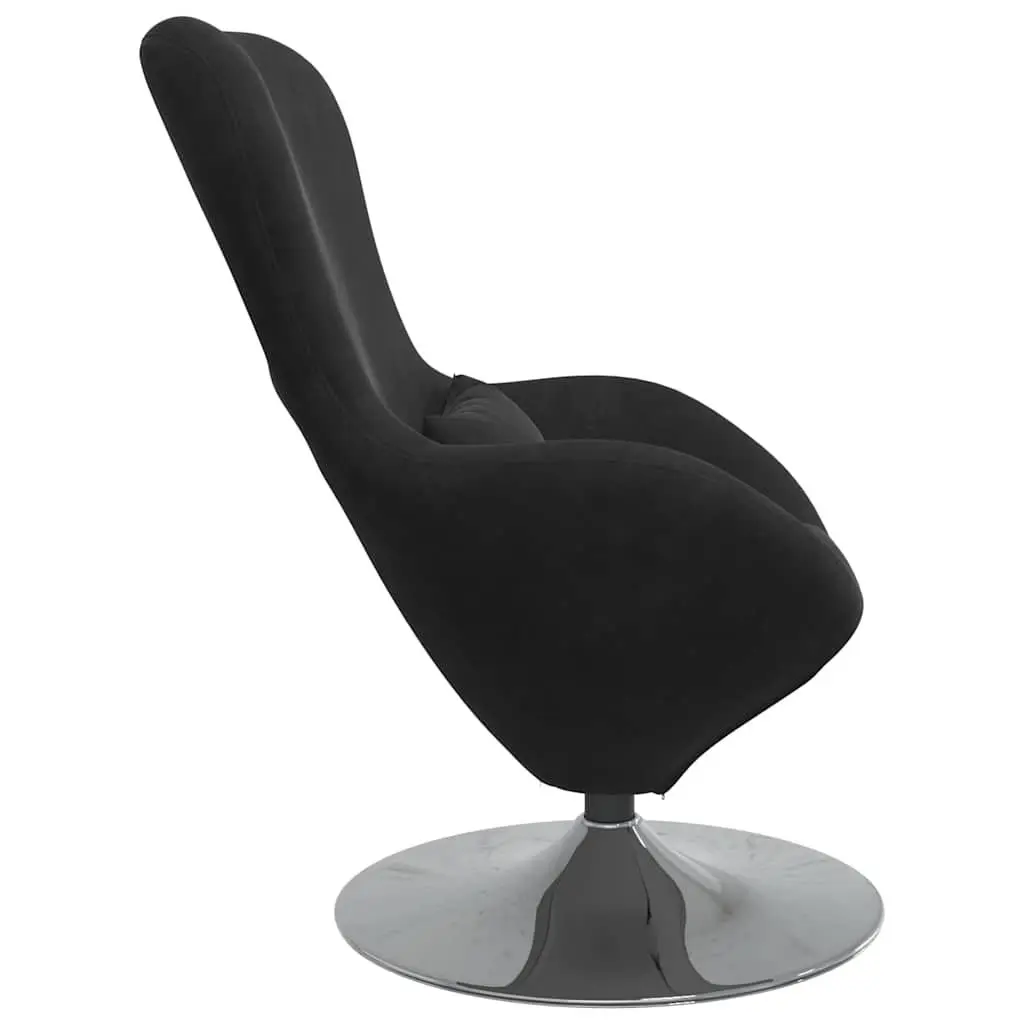 Egg Chair Black Velvet Lounge Armchair 360 Degree Swivel Base Modern Living Room