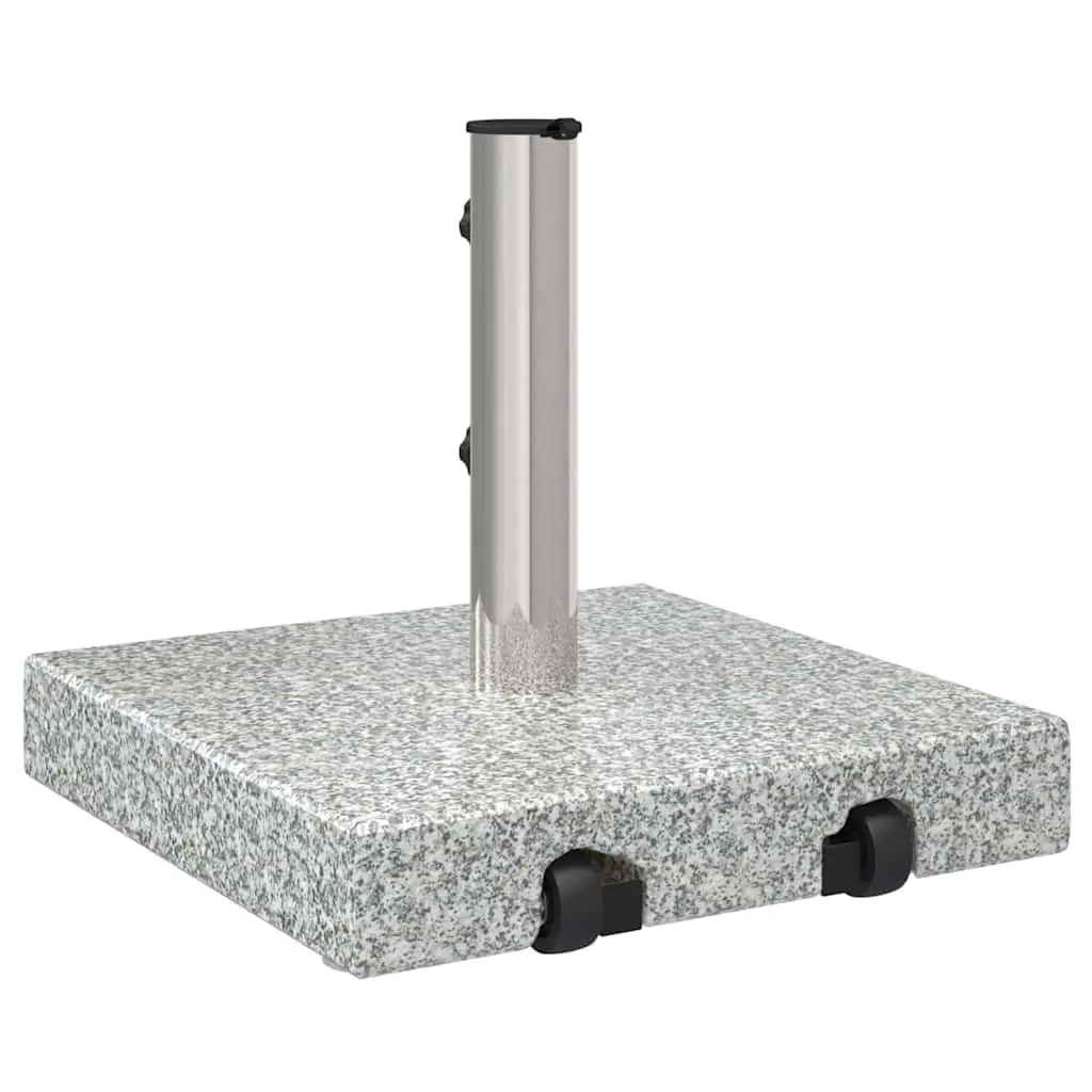 Granite Parasol Stand Grey 41 x 41 x 37 cm Outdoor Umbrella Base with Wheels