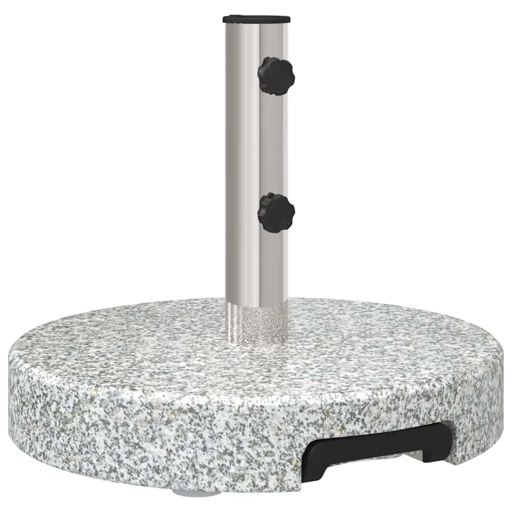 Parasol Base Grey Granite Outdoor Umbrella Stand Weighted with Wheels