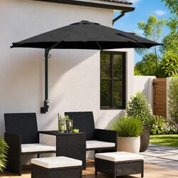 Compact Black Cantilever Sunshade for Outdoor Use