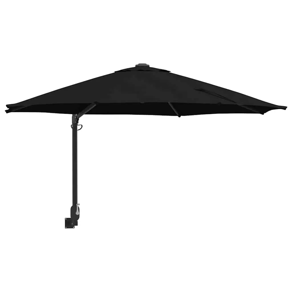 Garden Parasol Black Square Cantilever Sunshade with Tilt Mechanism and Hand Crank Operation