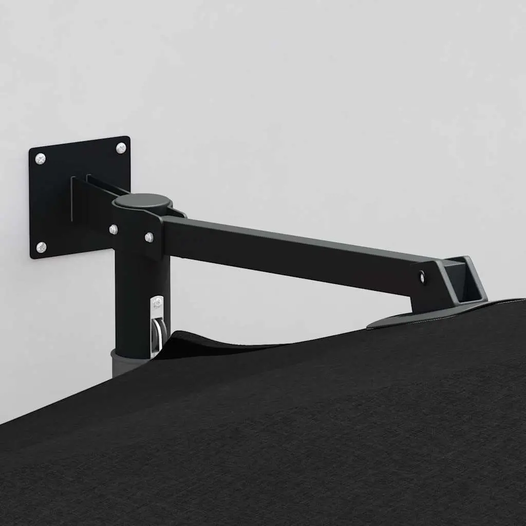 Garden Parasol Black Square Cantilever Sunshade with Tilt Mechanism and Hand Crank Operation