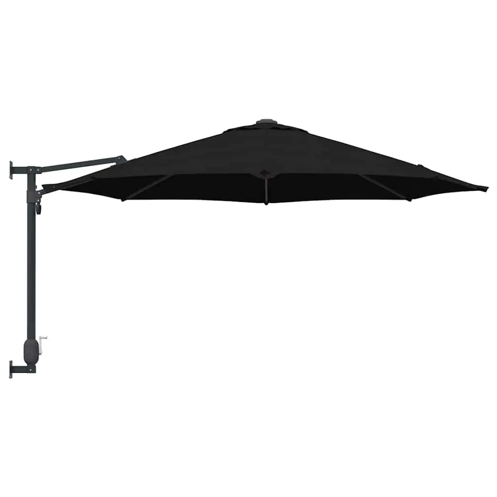 Garden Parasol Black Square Cantilever Sunshade with Tilt Mechanism and Hand Crank Operation