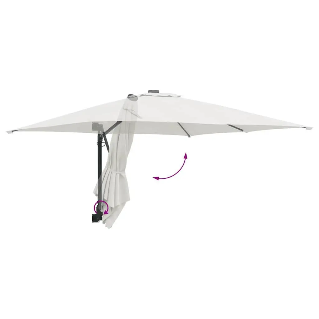 Garden Parasol Brown 248.5 x 247.5 x 160 cm Tilting Canopy with Hand Crank Operation