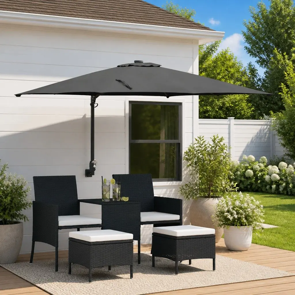 Garden Parasol Anthracite 248.5cm Outdoor Umbrella Tilt Crank