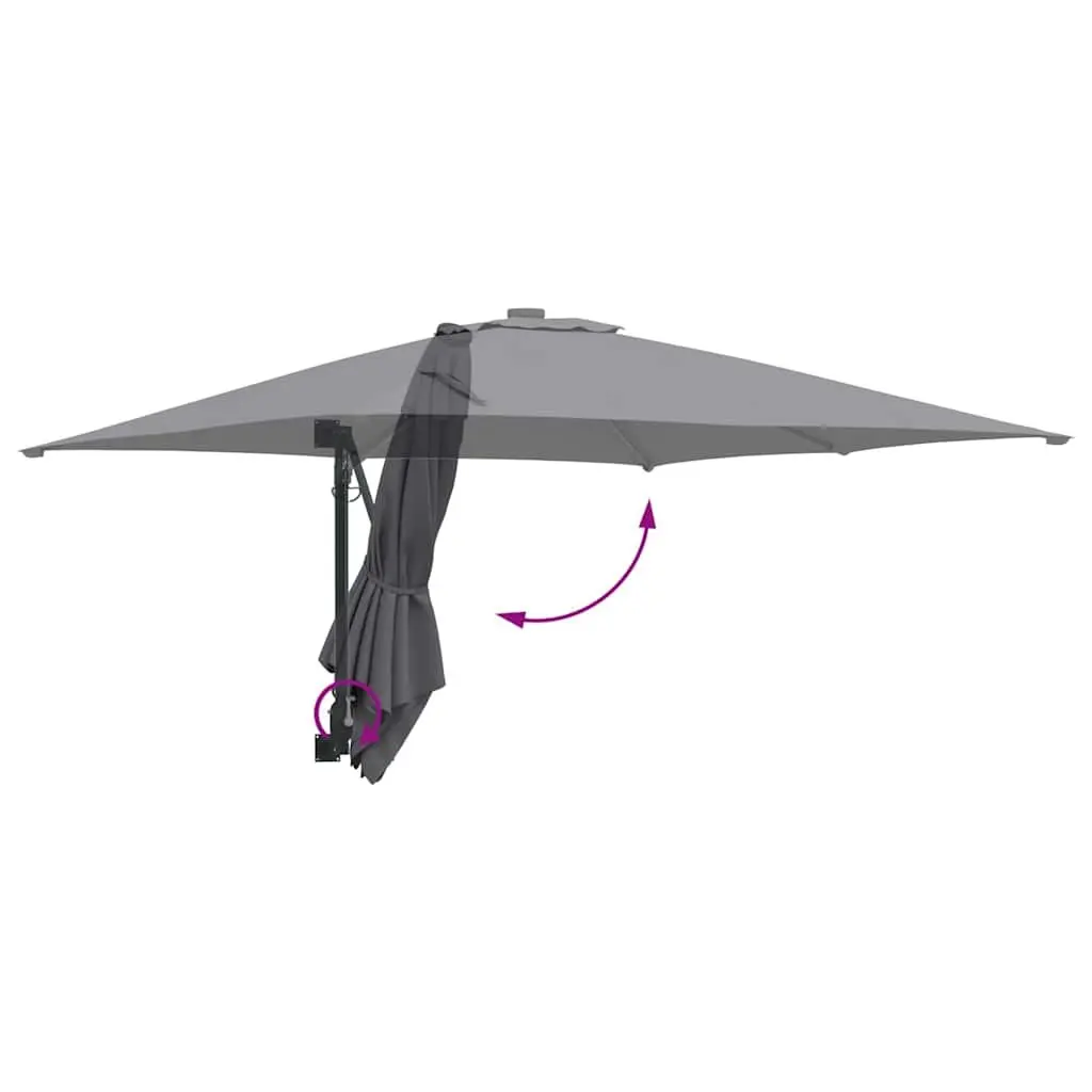 Garden Parasol Anthracite 248.5cm Outdoor Umbrella Tilt Crank