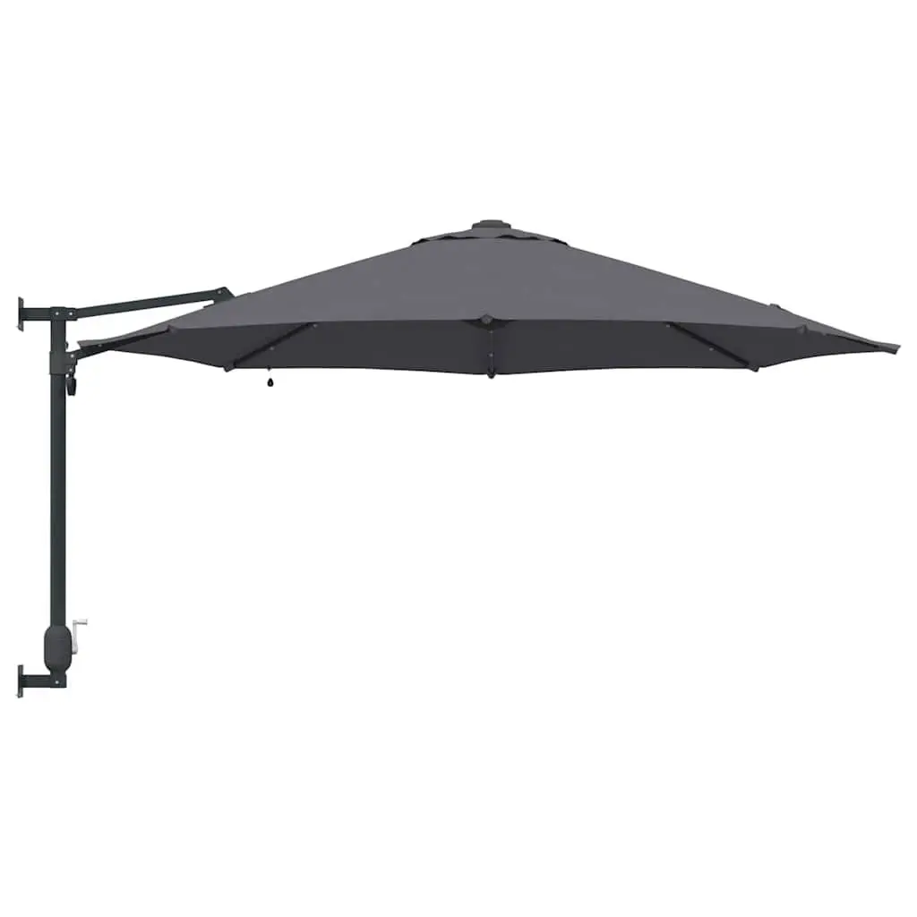 Garden Parasol Anthracite Square Canopy Manual with Adjustable Tilt and Solar-Powered LED Lights