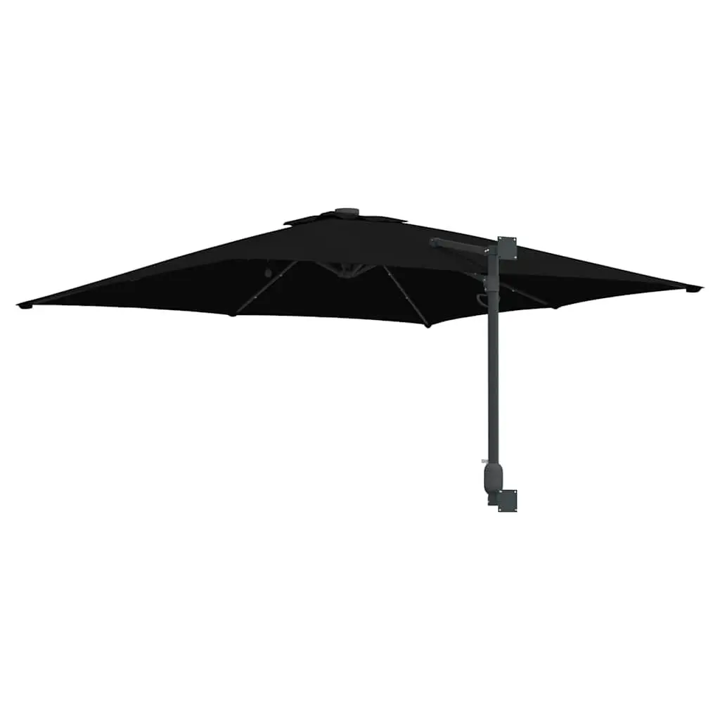 Garden Parasol Black 248.5cm Cantilever Umbrella with LED Solar Lights