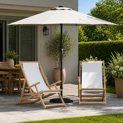 Compact Garden Parasol with LED Lights