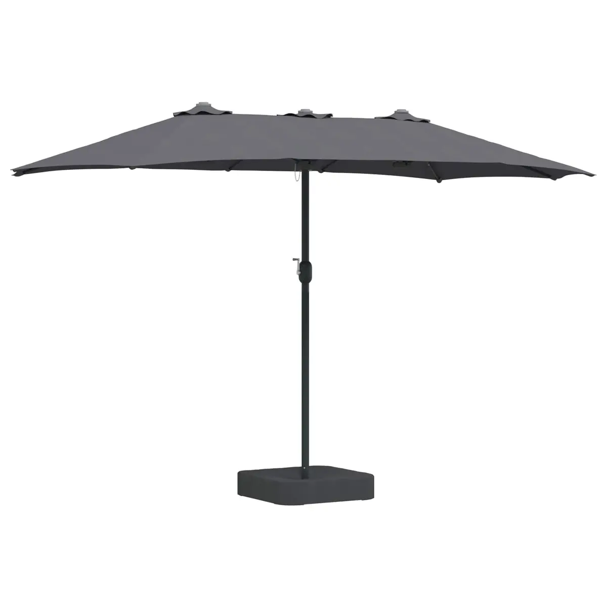 Garden Parasol Outdoor Umbrella Anthracite 385 x 209 x 244 cm Solar LED Crank