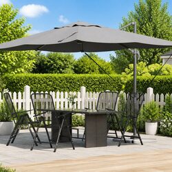 Cantilever Parasol Anthracite 351x250x260cm Garden Patio Outdoor Sunshade