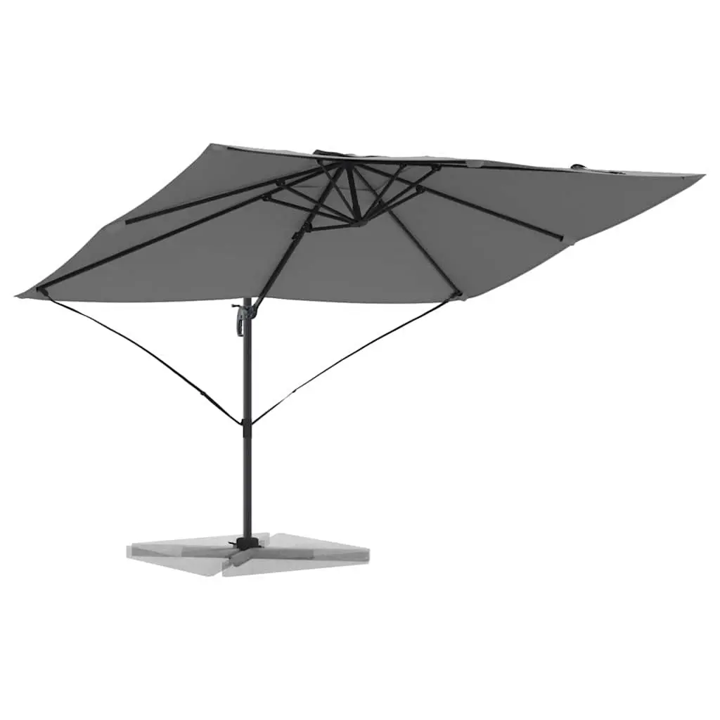 Cantilever Parasol Anthracite 351x250x260cm 360° Rotatable Base UV-Protected Polyester Fabric Manual Hand-Crank Tilt Feature