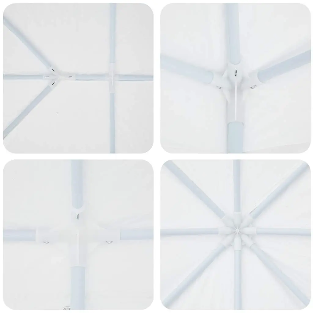 Party Tent White 400x400x266cm Outdoor Canopy Gazebo Polyethylene with 8 Removable Sidewalls
