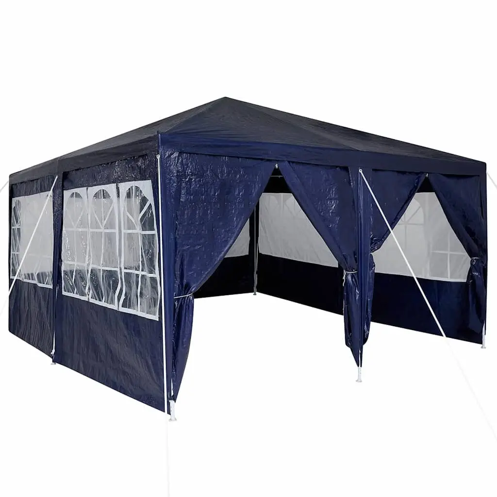 Party Tent Blue 400x400x266cm Outdoor Canopy Gazebo with Removable Sidewalls