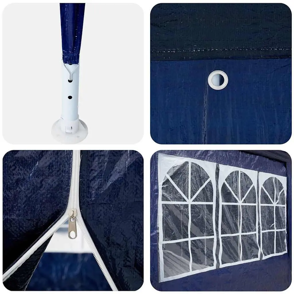 Party Tent Blue 400x400x266cm Outdoor Canopy Gazebo with Removable Sidewalls