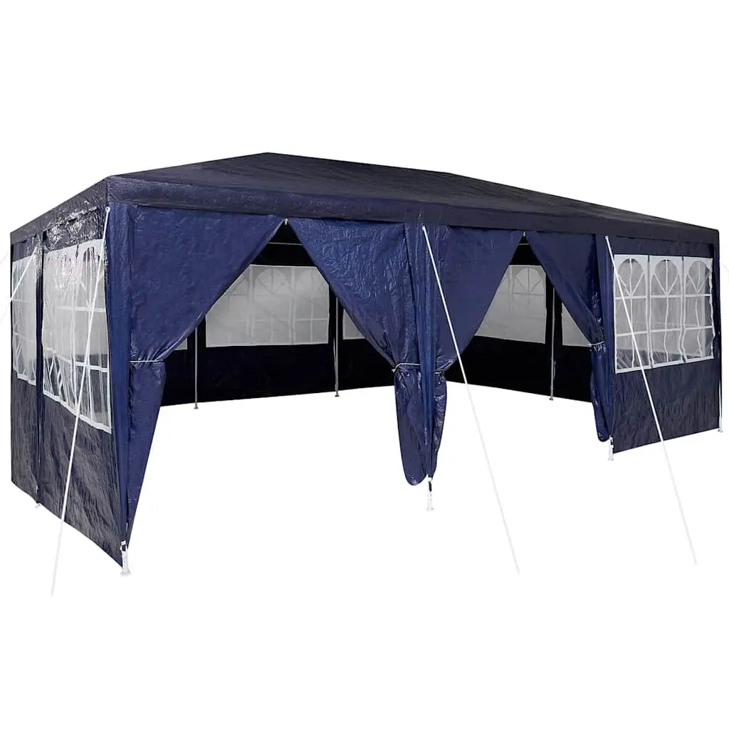 Outdoor Canopy Gazebo Blue 600 x 400 x 266 cm Party Tent with Removable Sidewalls