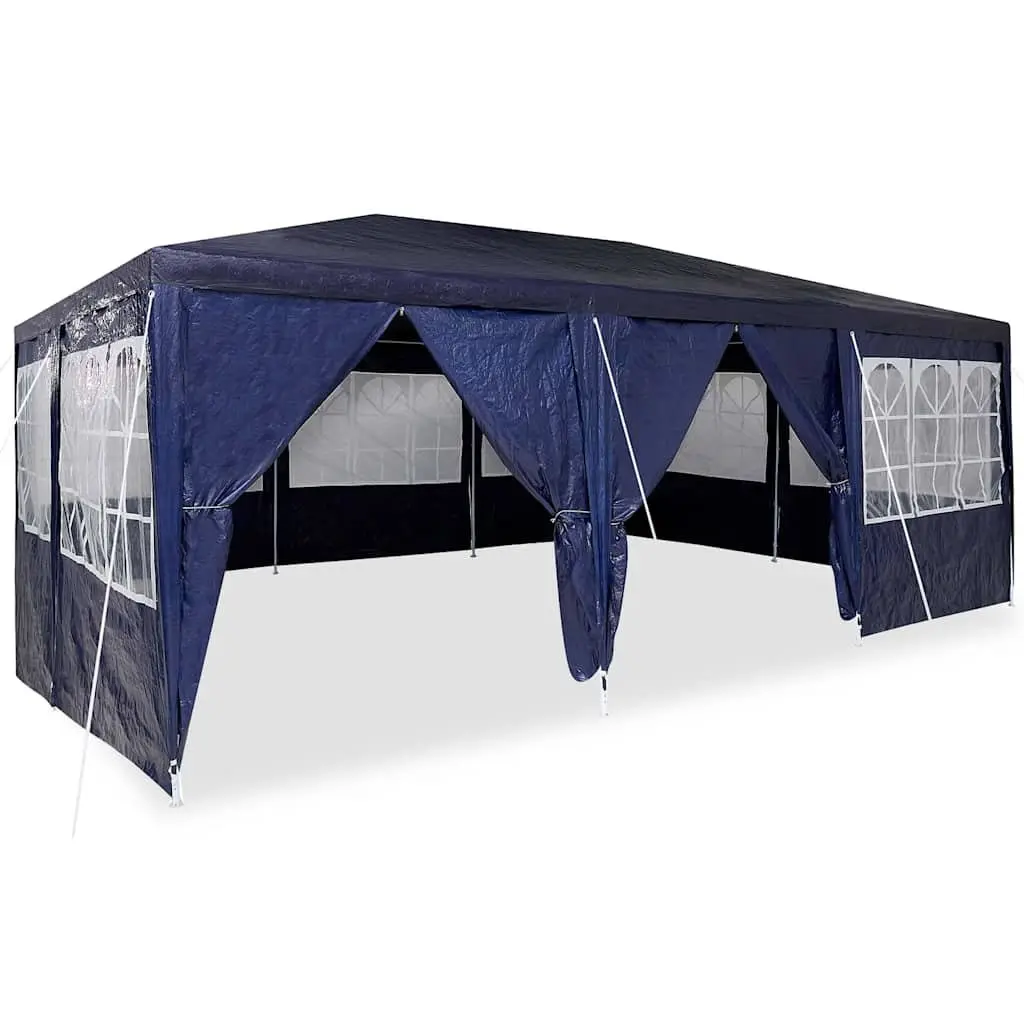 Outdoor Canopy Gazebo Blue 600 x 400 x 266 cm Party Tent with Removable Sidewalls
