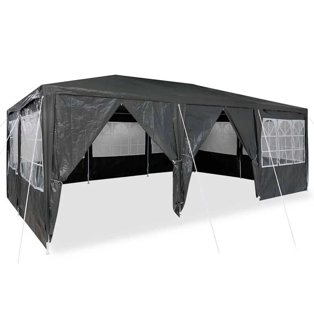 Party Tent Anthracite 600 x 400 cm Outdoor Canopy Gazebo Removable Sidewalls