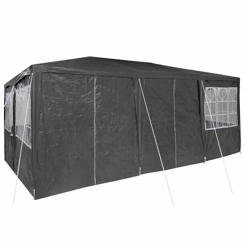 Party Tent Anthracite 600 x 400 cm Outdoor Canopy Gazebo Removable Sidewalls