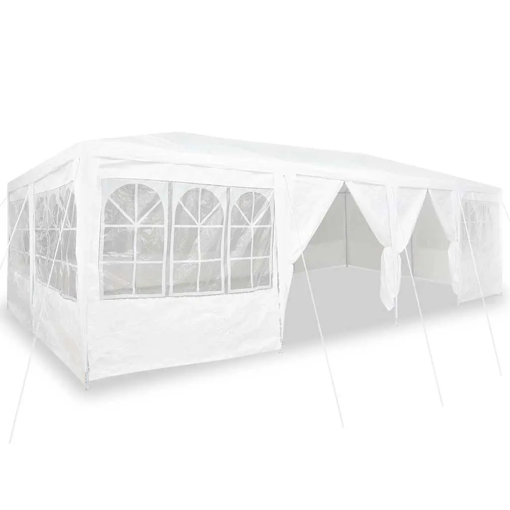 Party Tent White 800 x 400 cm Outdoor Gazebo Canopy with Removable Sidewalls