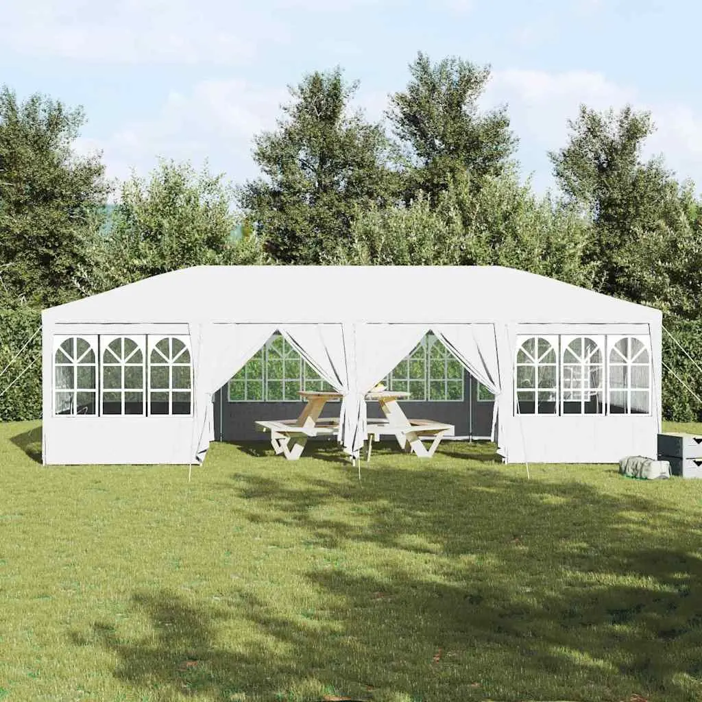 Party Tent White 800 x 400 cm Outdoor Gazebo Canopy with Removable Sidewalls