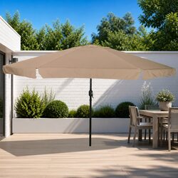 Compact Garden Parasol for Easy Shade 394 x 394 x 248 cm Taupe