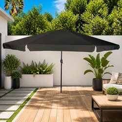 Garden Parasol: Compact 394x394x248cm with Hand Crank