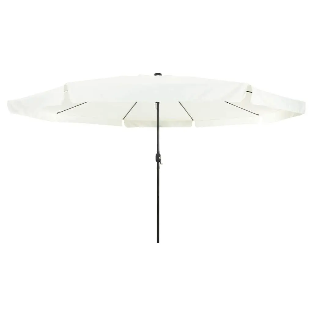 Garden Parasol Sand Anthracite 395cm LED Lighting Crank Handle Collapsible