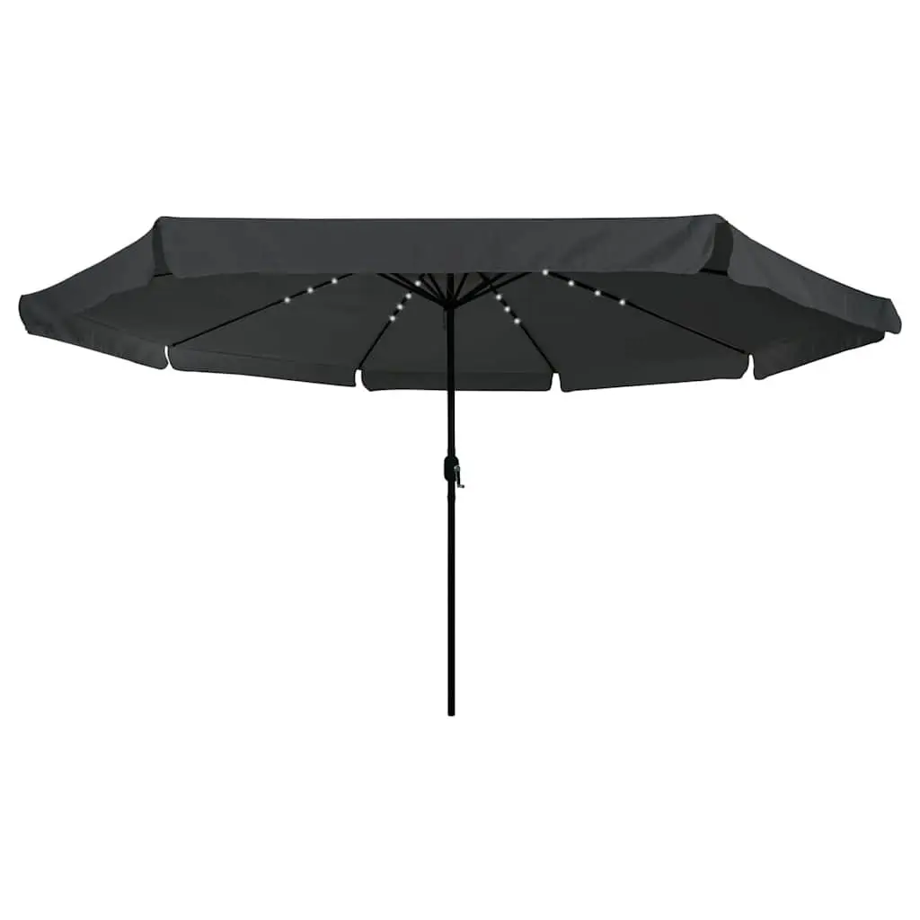 Garden Parasol Anthracite 395x395x245cm Adjustable Canopy with LED Lighting