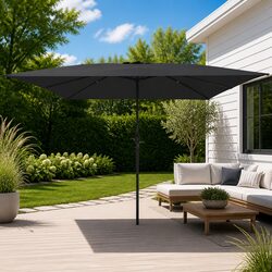 Compact Anthracite Garden Parasol for Easy Setup