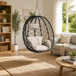 Concise Taupe Hanging Egg Chair for Relaxation Anywhere