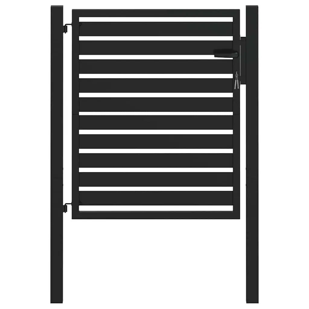 Garden Gate Black 100x100cm Lockable Aluminium Fence Entry Gate