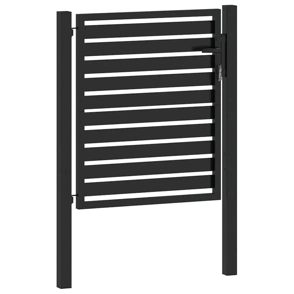 Garden Gate Black 100x100cm Lockable Aluminium Fence Entry Gate