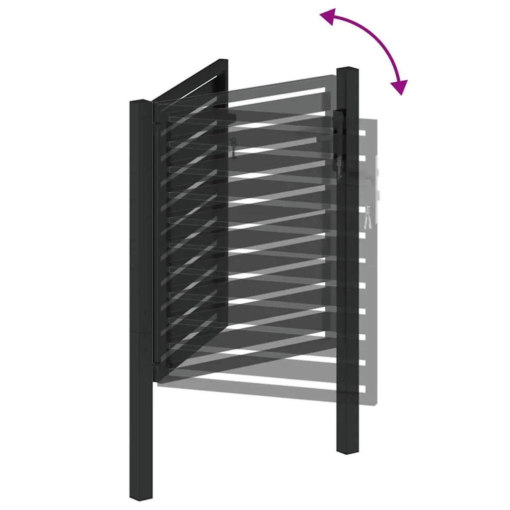 Garden Gate Black 100x100cm Lockable Aluminium Fence Entry Gate